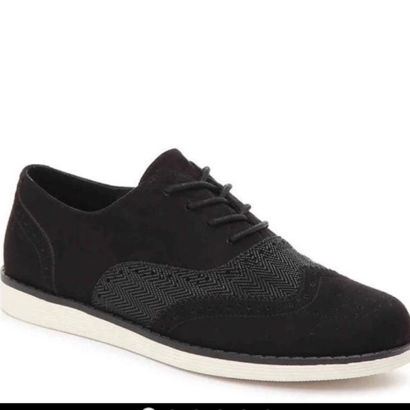 Kelly & Katie Shoes - Kelly & Katie Wingtip Oxford suede black shoes